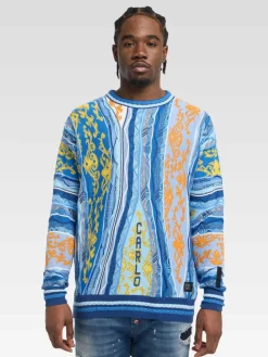 Carlo Colucci Pullover & Strickjacken<Herren Strickpullover - di Cicco blau gemustert