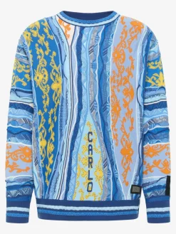 Carlo Colucci Pullover & Strickjacken<Herren Strickpullover - di Cicco blau gemustert