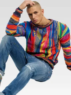 Carlo Colucci Pullover & Strickjacken<Herren Strickpullover - Dondi pink gemustert