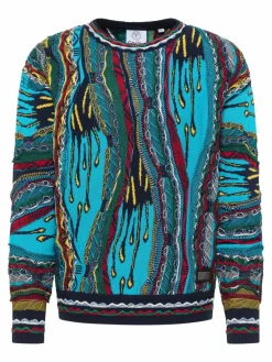 Carlo Colucci Pullover & Strickjacken<Herren Strickpullover - Ernandes türkis gemustert