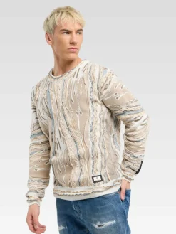 Carlo Colucci Pullover & Strickjacken<Herren Strickpullover - Ernandes beige gemustert