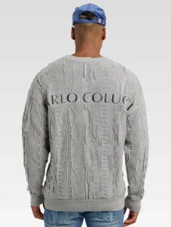 Carlo Colucci Pullover & Strickjacken<Herren Strickpullover - Dima grau gemustert