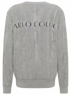 Carlo Colucci Pullover & Strickjacken<Herren Strickpullover - Dima grau gemustert