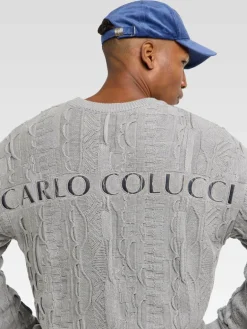 Carlo Colucci Pullover & Strickjacken<Herren Strickpullover - Dima grau gemustert