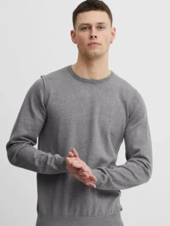BLEND Pullover & Strickjacken<Herren Strickpullover - BHNOLEN grau uni