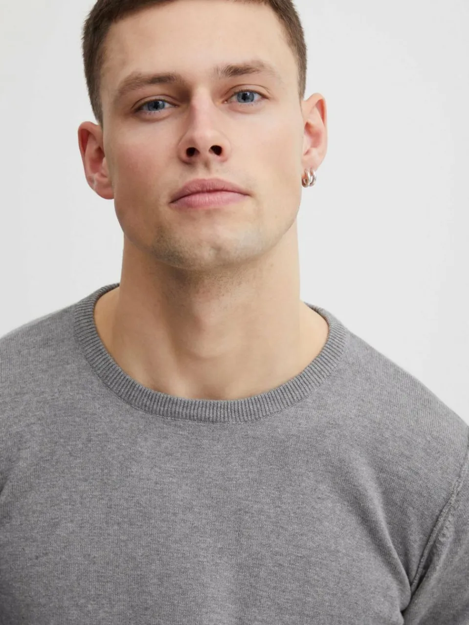 BLEND Pullover & Strickjacken<Herren Strickpullover - BHNOLEN grau uni