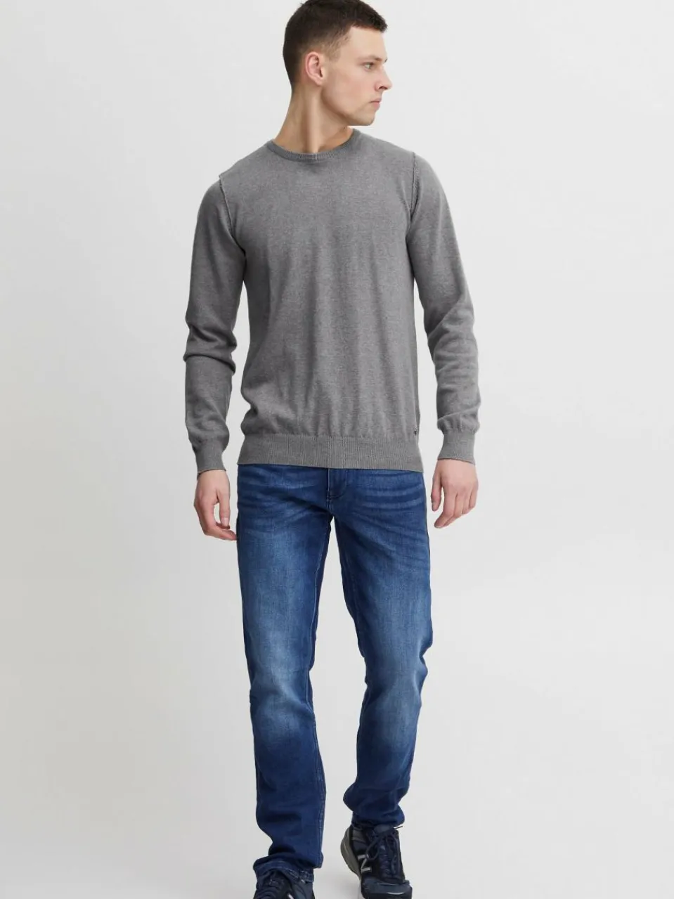 BLEND Pullover & Strickjacken<Herren Strickpullover - BHNOLEN grau uni