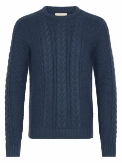 BLEND Pullover & Strickjacken<Herren Strickpullover - BHBASIM blau strukturiert