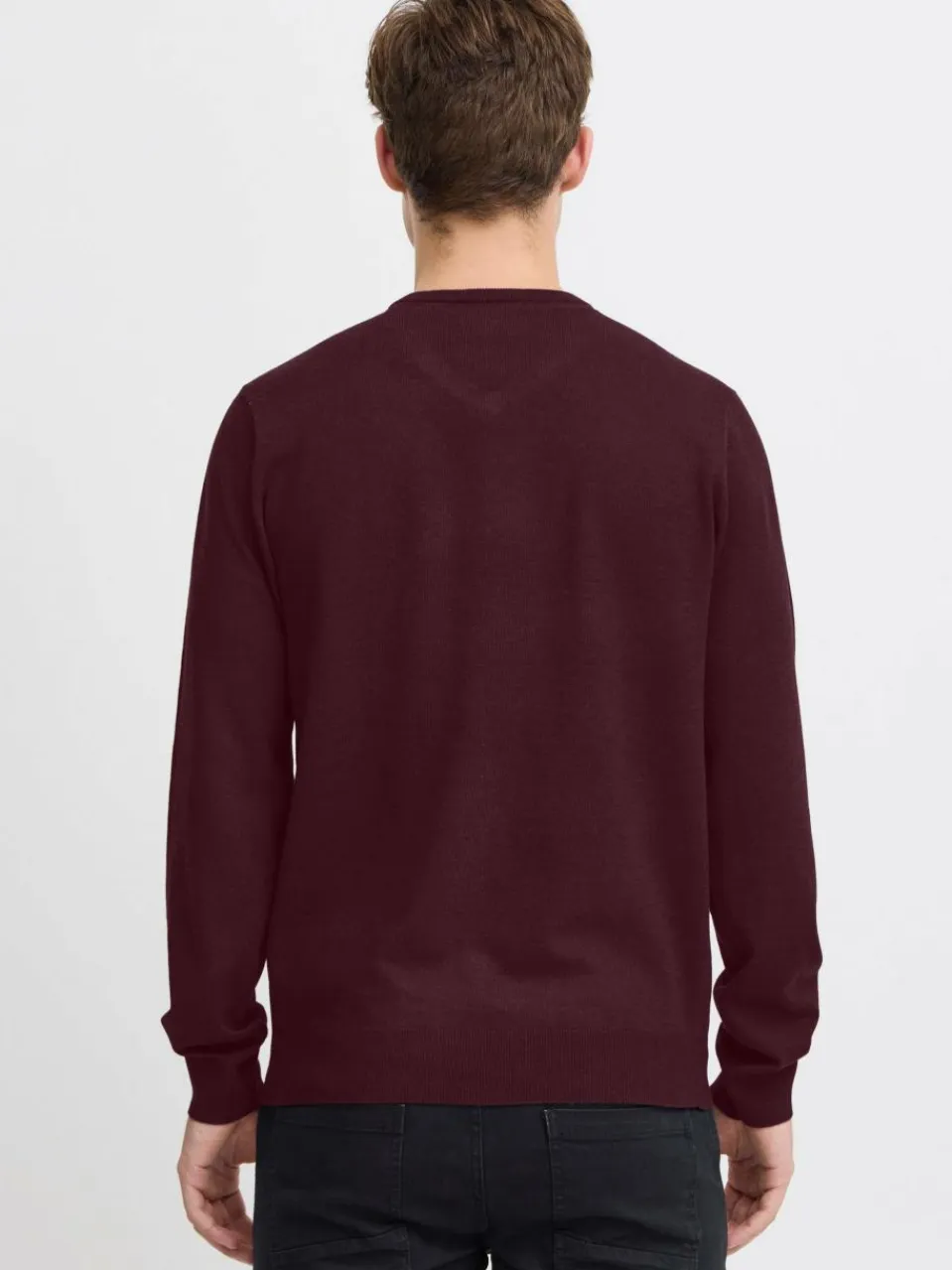 BLEND Pullover & Strickjacken<Herren Strickpullover - BHBRUTON V-neck aubergine meliert