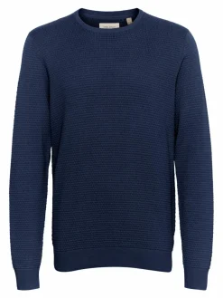 BLEND Pullover & Strickjacken<Herren Strickpullover - BHREDHILL blau strukturiert