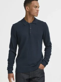 BLEND Pullover & Strickjacken<Herren Strickpullover - BHDENO blau uni