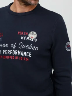 FQ1924 Pullover & Strickjacken<Herren Strickpullover - FQErlo marine bedruckt