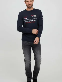 FQ1924 Pullover & Strickjacken<Herren Strickpullover - FQErlo marine bedruckt