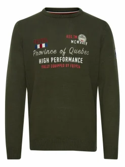 FQ1924 Pullover & Strickjacken<Herren Strickpullover - FQErlo grün bedruckt