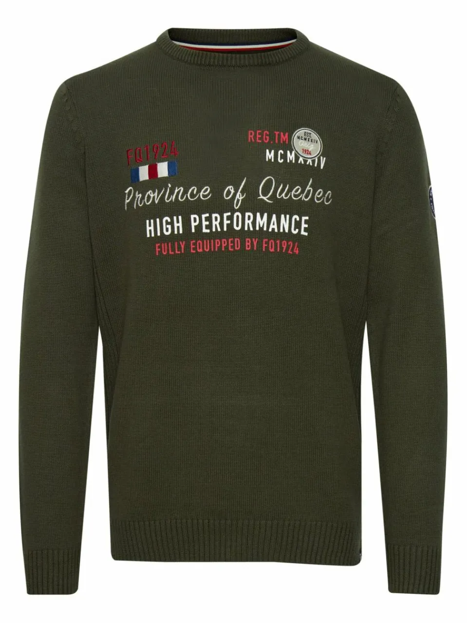 FQ1924 Pullover & Strickjacken<Herren Strickpullover - FQErlo grün bedruckt