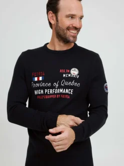 FQ1924 Pullover & Strickjacken<Herren Strickpullover - FQErlo schwarz bedruckt