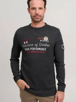 FQ1924 Pullover & Strickjacken<Herren Strickpullover - FQErlo anthrazit bedruckt