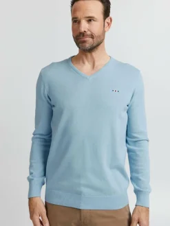 FQ1924 Pullover & Strickjacken<Herren Strickpullover - FQFynjard hellblau uni