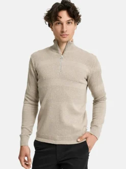 Kronstadt Pullover & Strickjacken<Herren Strickpullover - KSHannes Half-Zip beige uni