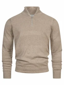 Kronstadt Pullover & Strickjacken<Herren Strickpullover - KSHannes Half-Zip beige uni
