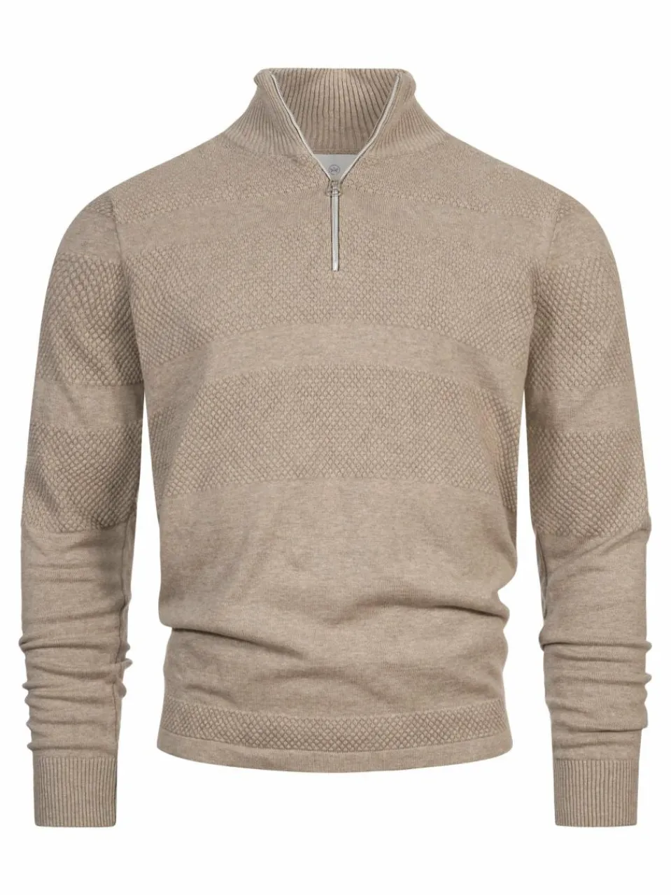 Kronstadt Pullover & Strickjacken<Herren Strickpullover - KSHannes Half-Zip beige uni