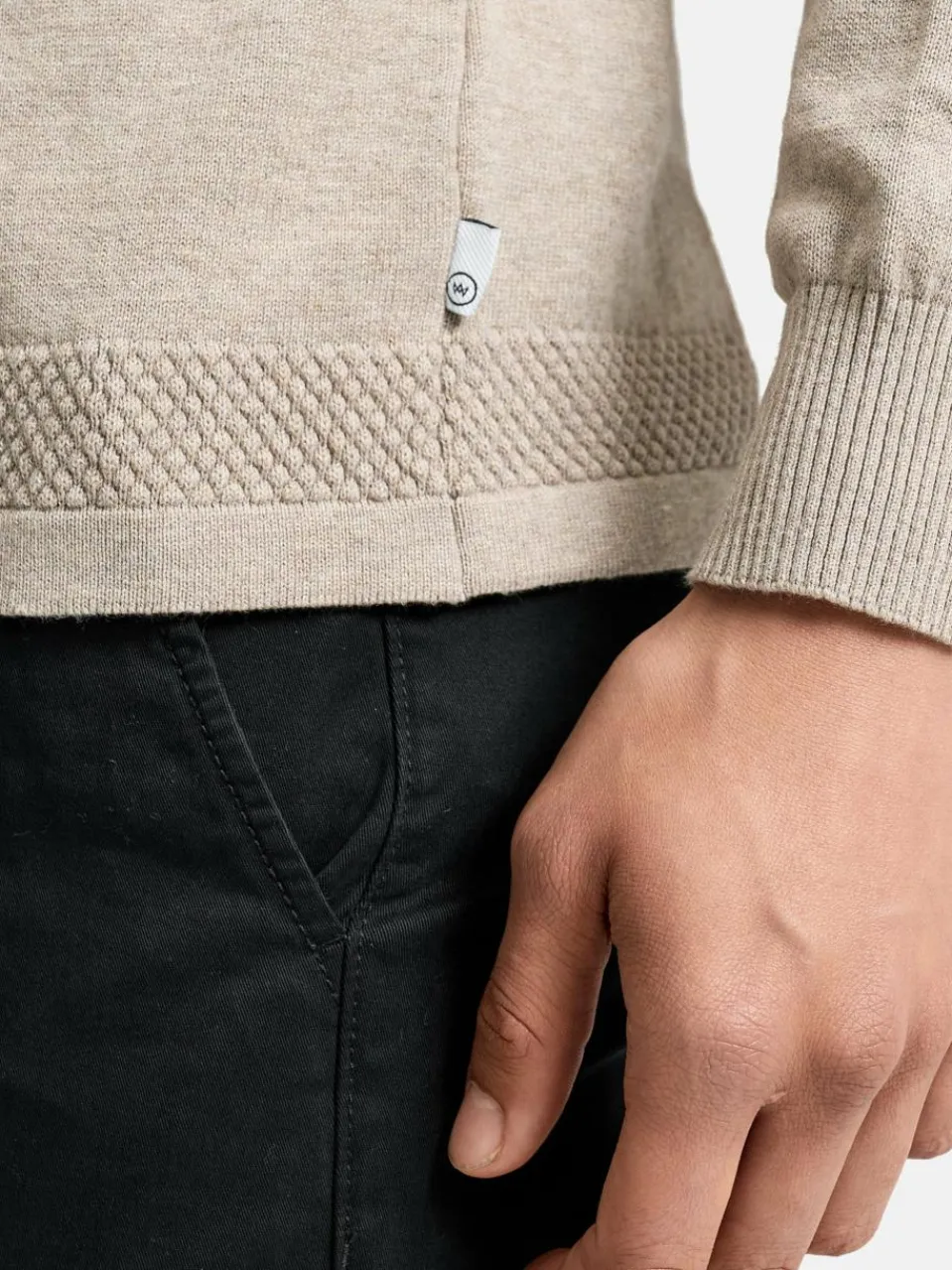 Kronstadt Pullover & Strickjacken<Herren Strickpullover - KSHannes Half-Zip beige uni