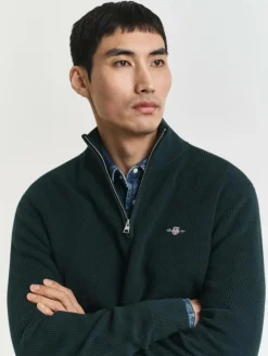 Gant Pullover & Strickjacken<Herren Strickpullover mit Merinowolle tanne uni