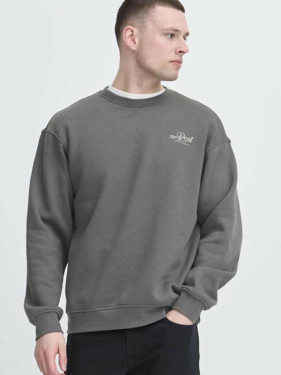 BLEND Sweatshirts & Sweatjacken<Herren Sweater - BHISMO grau bedruckt