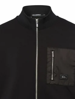 KARL LAGERFELD Sweatshirts & Sweatjacken<Herren Sweatjacke schwarz uni