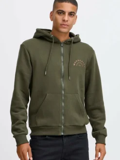 BLEND Sweatshirts & Sweatjacken<Herren Sweatjacke grün bedruckt