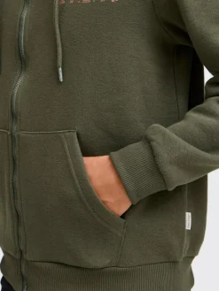 BLEND Sweatshirts & Sweatjacken<Herren Sweatjacke grün bedruckt