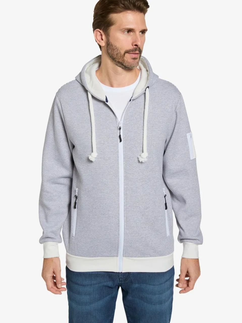 BABISTA Sweatshirts & Sweatjacken<Herren Sweatjacke - NOLIENZA weiß blau bedruckt