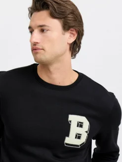 BLEND Sweatshirts & Sweatjacken<Herren Sweatshirt schwarz bedruckt