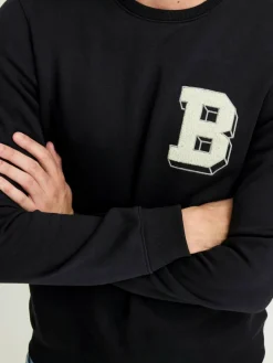 BLEND Sweatshirts & Sweatjacken<Herren Sweatshirt schwarz bedruckt