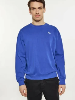 Mo Pullover & Strickjacken<Herren Sweatshirt blau uni