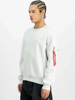 Alpha Industries Sweatshirts & Sweatjacken<Herren Sweatshirt grau bedruckt