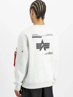Alpha Industries Sweatshirts & Sweatjacken<Herren Sweatshirt grau bedruckt