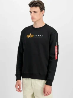 Alpha Industries Sweatshirts & Sweatjacken<Herren Sweatshirt schwarz bedruckt