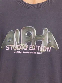 Alpha Industries Sweatshirts & Sweatjacken<Herren Sweatshirt grau bedruckt