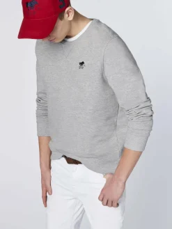 Polo Sylt Sweatshirts & Sweatjacken<Herren Sweatshirt hellgrau grau uni