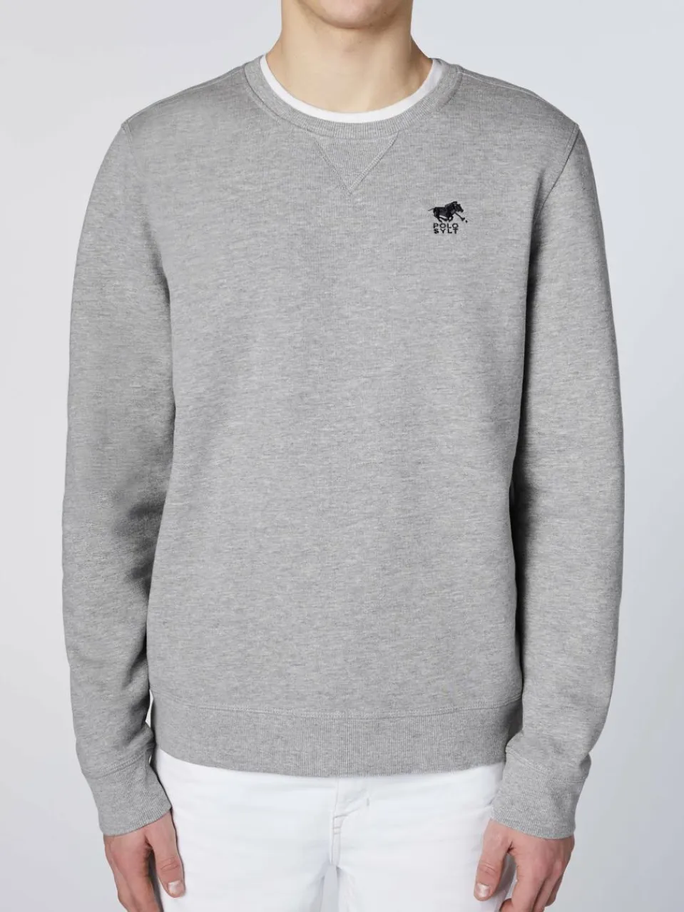 Polo Sylt Sweatshirts & Sweatjacken<Herren Sweatshirt hellgrau grau uni