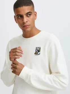 BLEND Sweatshirts & Sweatjacken<Herren Sweatshirt weiß bedruckt