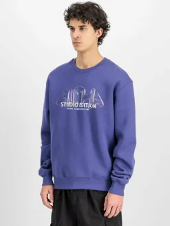 Alpha Industries Sweatshirts & Sweatjacken<Herren Sweatshirt purple bedruckt