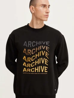 Solid Sweatshirts & Sweatjacken<Herren Sweatshirt schwarz bedruckt