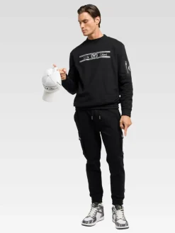 Carlo Colucci Sweatshirts & Sweatjacken<Herren Sweatshirt - Di Stasio schwarz gemustert