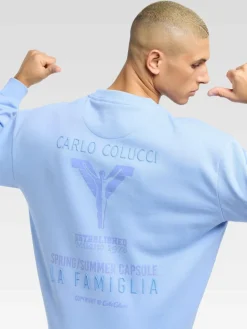 Carlo Colucci Sweatshirts & Sweatjacken<Herren Sweatshirt - D'ottavio blau gemustert