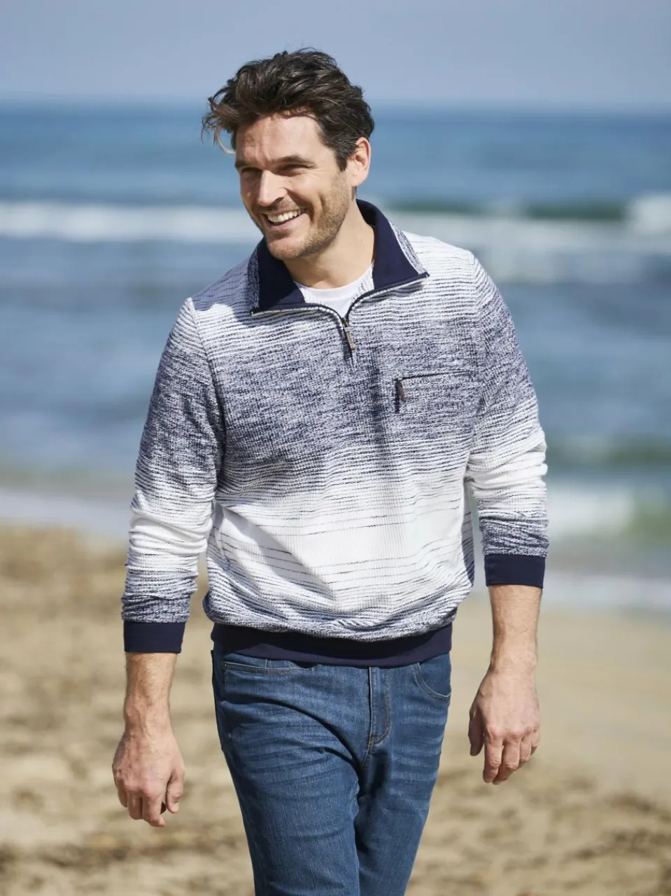 BABISTA Sweatshirts & Sweatjacken<Herren Sweatshirt - BENTILAGI blau melange bedruckt