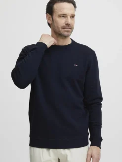 FQ1924 Sweatshirts & Sweatjacken<Herren Sweatshirt - FQWILLIAM crew neck logo sweat blau gemustert