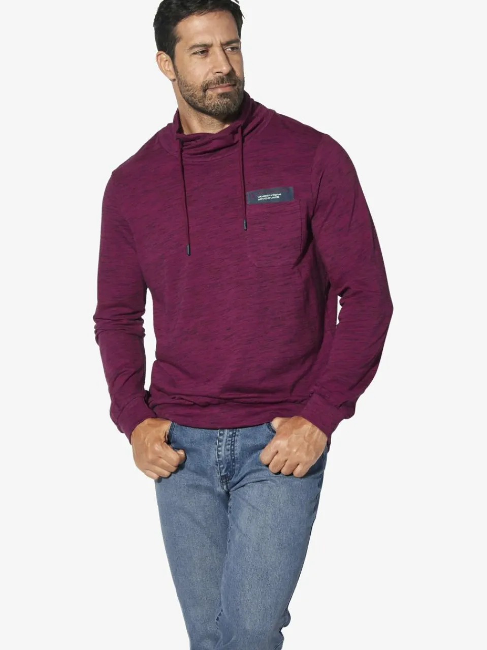 Jan Vanderstorm Sweatshirts & Sweatjacken<Herren Sweatshirt - KERVIK aubergine meliert