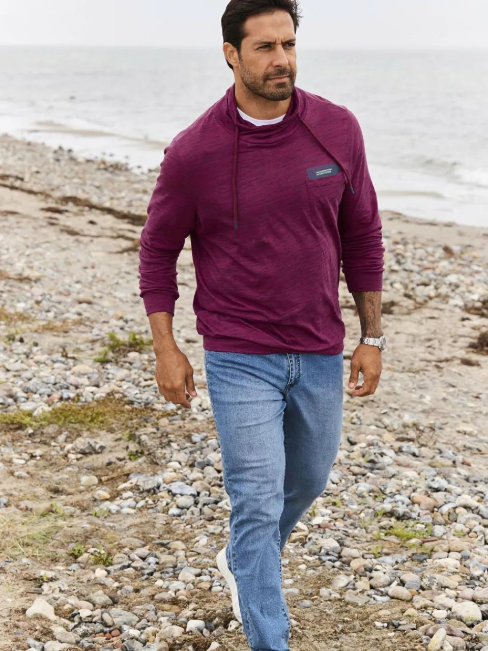 Jan Vanderstorm Sweatshirts & Sweatjacken<Herren Sweatshirt - KERVIK aubergine meliert